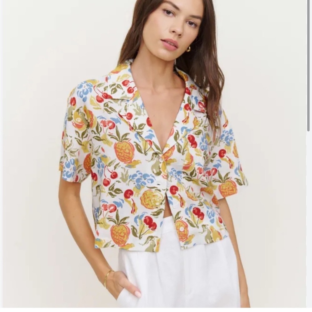 Reformation Cuba Top Fruit Print